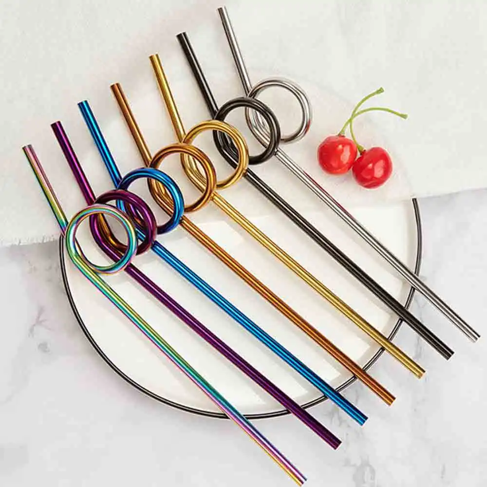 

Creative Straw Reusable High Quality Drinking Straw 304 Stainless Steel Colorful Metal Straw With for Mugs Dropshipping