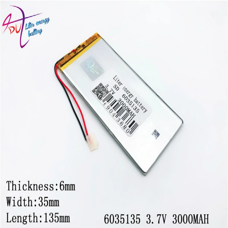 3,7 V 3000mAH 6035135 полимерный литий-ионный/литий-ионный аккумулятор для gps, mp3, mp4, mp5, dvd, bluetooth, модель игрушки Мобильный bluetooth
