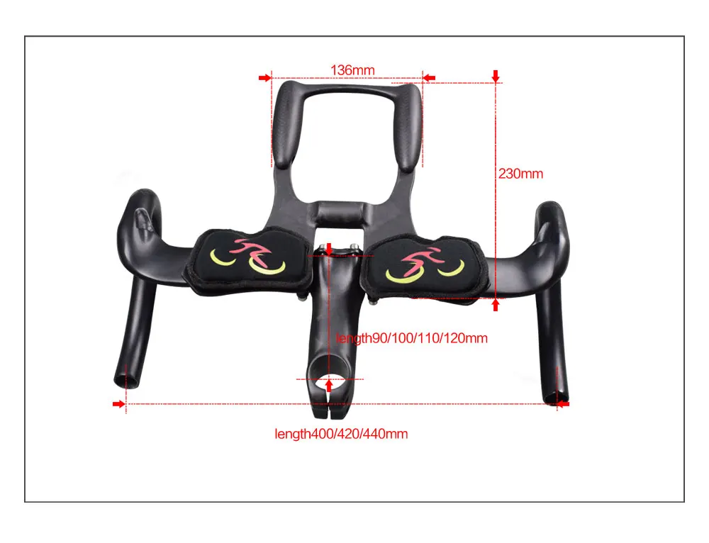 УГЛЕРОДНЫЙ руль TT ручки велосипеда углеродное волокно дорожный велосипед Руль шоссейный карбоновый Грипсы для велосипеда