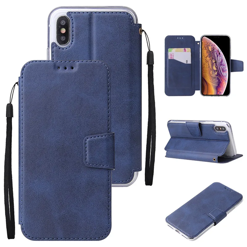 Флип двойной Магнитный кожаный чехол-кошелек для huawei P20 P30 Mate20lite P30 Pro Etui для iPhone X XS Max XR 7 8plus 6 6plus Coque