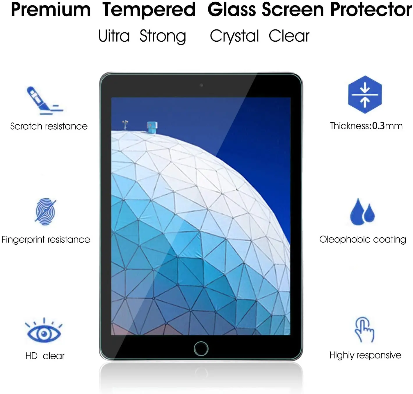 Cover Protettiva Per Schermo In Vetro Temperato Per Tablet Per Apple Ipad Air 9.7/5A Generazione 2017 / Ipad 6A Generazione 2018 9.7 / Pro 9.7 Pollici
