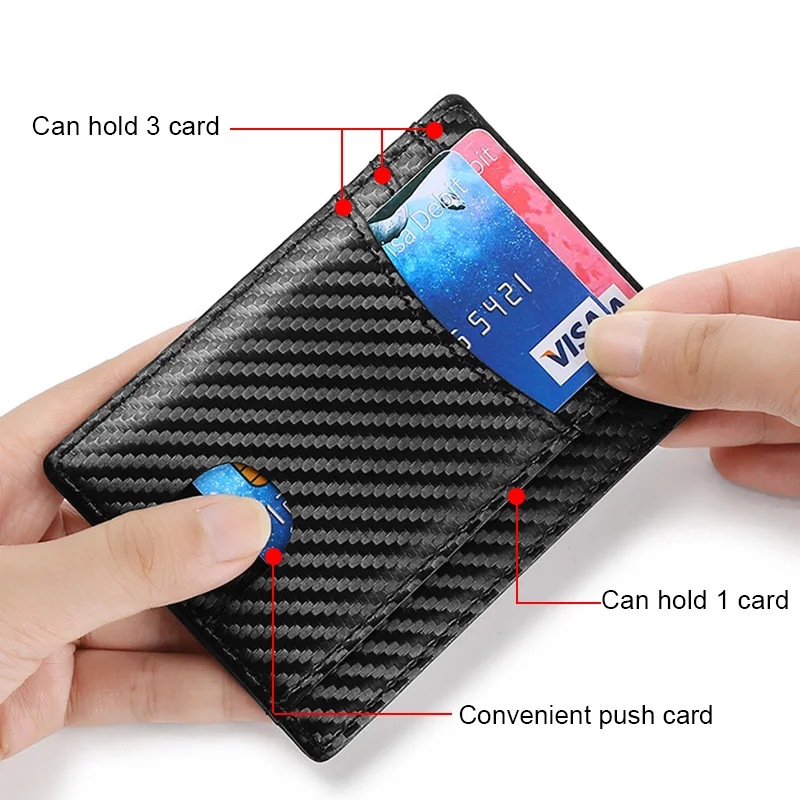 DIENQI Rfid мужской бумажник из углеродного волокна тонкие бумажники для карт тонкий