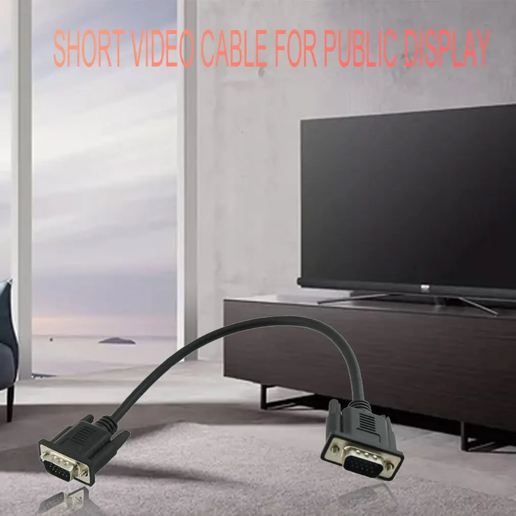 HD 15Pin VGA D-Sub DB15 короткий видеокабель шнур для монитора 30 см
