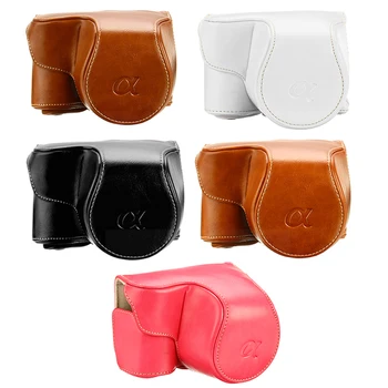 

New PU Leather Camera Bag Case Cover Pouch 5 Colors for Sony A5000 A5100 A6000 A6100 A6300 A6400 Nex6 Camera Fotografia