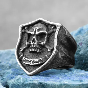 

Retro Old Black Skull Stainless Steel Mens Rings Gothic Punk Hip Hop for Male Boyfriend Biker Jewelry Creativity Gift Wholesale