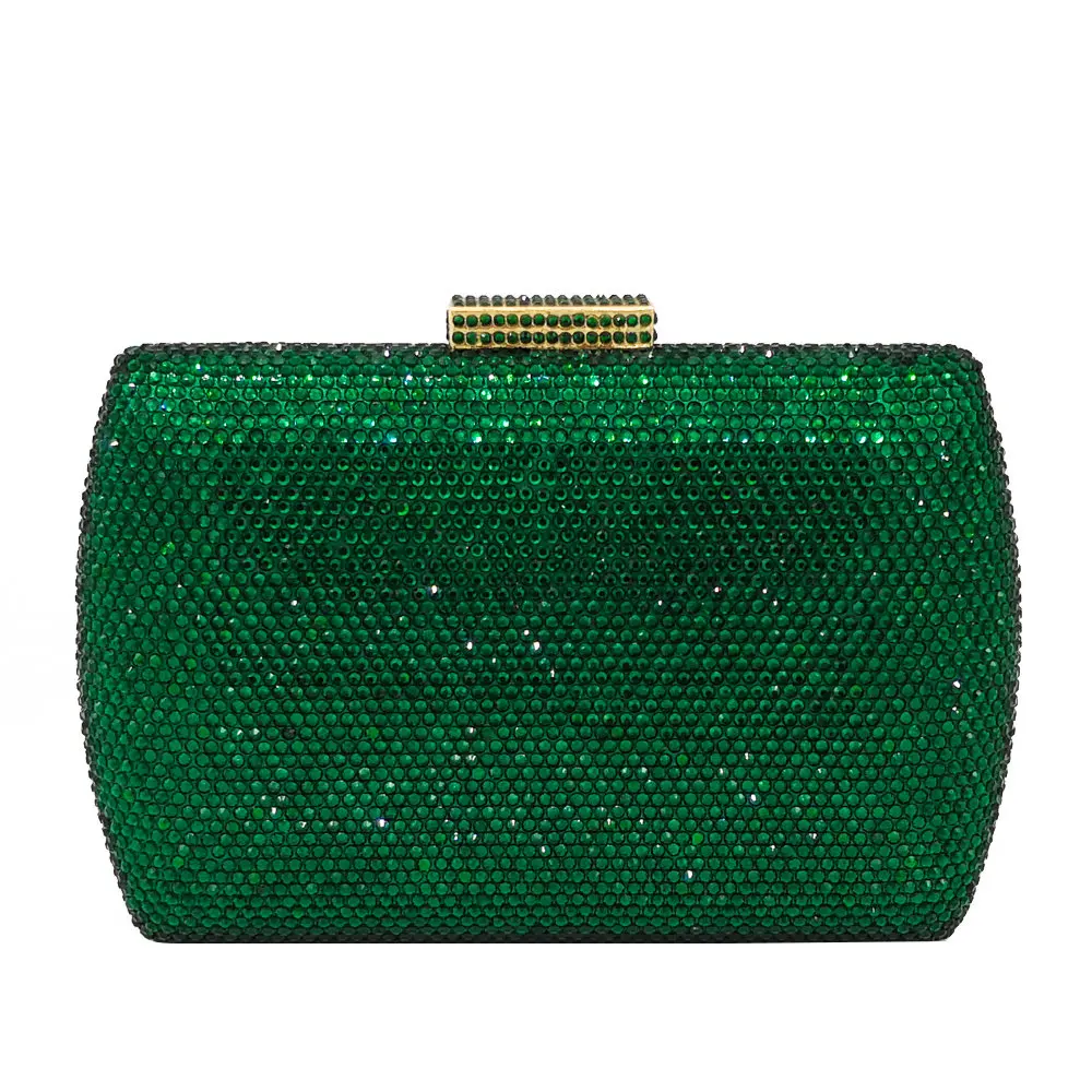 Boutique De Fgg Emerald Green Women Evening Bags Party Dinner Crystal