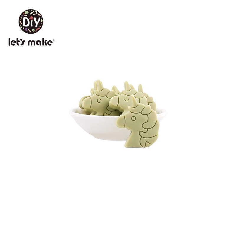 unicorn matcha Let's Make детский Прорезыватель грызунов 5 шт. без латекса мини кактус Единорог черепаха листья DIY пустышка цепь Силиконовые бусы для прорезывания зубов - Цвет: unicorn matcha