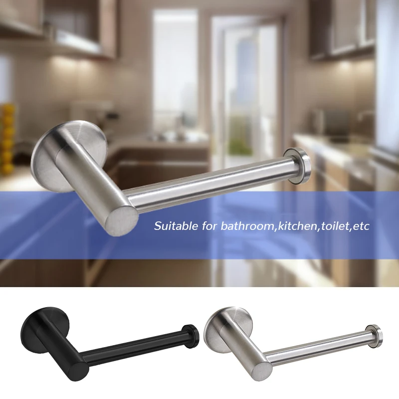 15cm large Self Adhesive Wall Mounted Stainless Steel Toilet Paper Roll Holder Racks Holder Kitchen Roll Tissue Stand Organizer