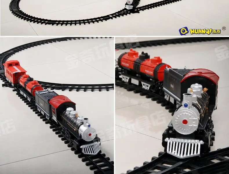 Huanqi 3500-3a Классический локомотив модель дым удлиненный вагон электрический игрушечный костюм обучающий
