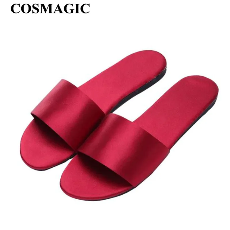 COSMAGIC/Новинка года; женские шелковые домашние тапочки; легкие домашние тапочки с мягкой подошвой; тапочки для гостиниц; тапочки с открытым носом