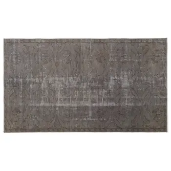 

Handmade Gray Vintage Overdyed Turkish Area Rug 135x233 Cm-4'5''X7'8''