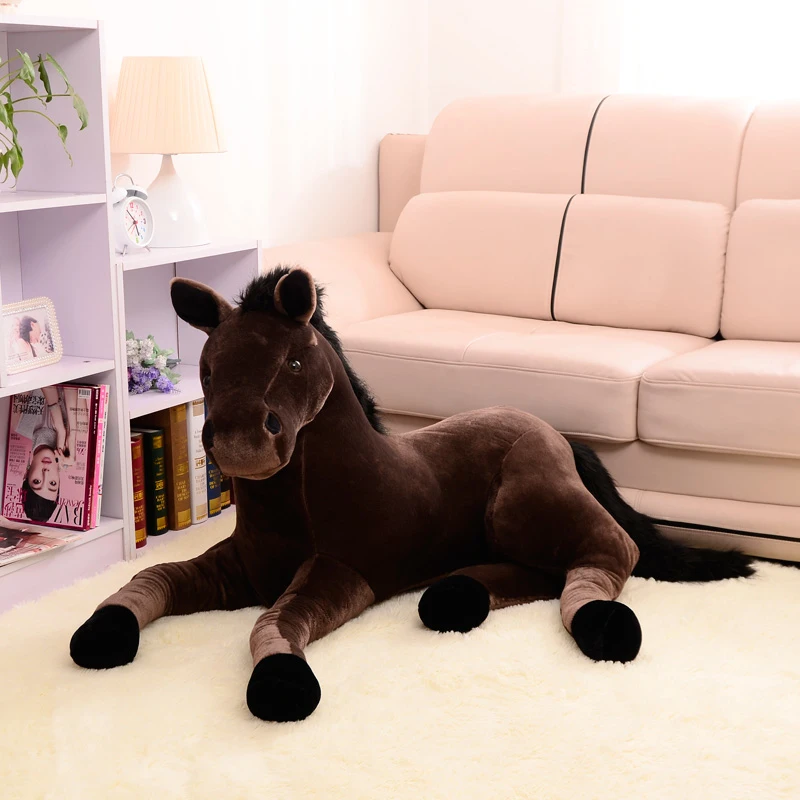 BOOKFONG-1PC-Simulation-Animal-70x40cm-Horse-Plush-Toy-Prone-Horse-Doll-For-Birthday-Gift