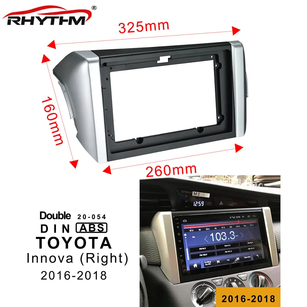 9 дюймов Автомобильная Радио панель для TOYOTA Innova- двойная Din Автомобильная панель приборной панели стерео автомобильная DVD рамка в комплекты для приборной панели - Название цвета: Right Wheel
