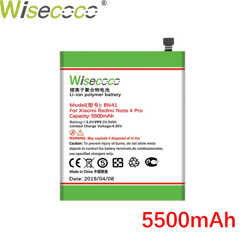 Wisecoco BN41 BN31 BM39 BN47 высококачественный аккумулятор для Xiao mi Note 4 Pro mi 5X mi 5X Note 5A mi 6 Red mi 6 Pro/mi A2 phone