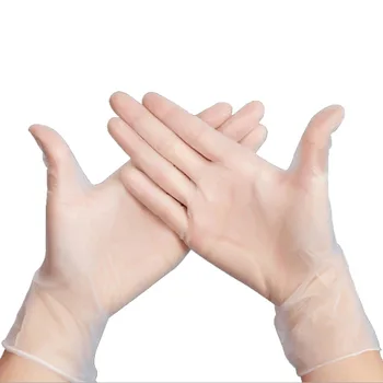 

100pcs Food Grade PVC Disposable Plastic Gloves Food Cleaning Antistatic Plastic Gloves Kitchen Accessories