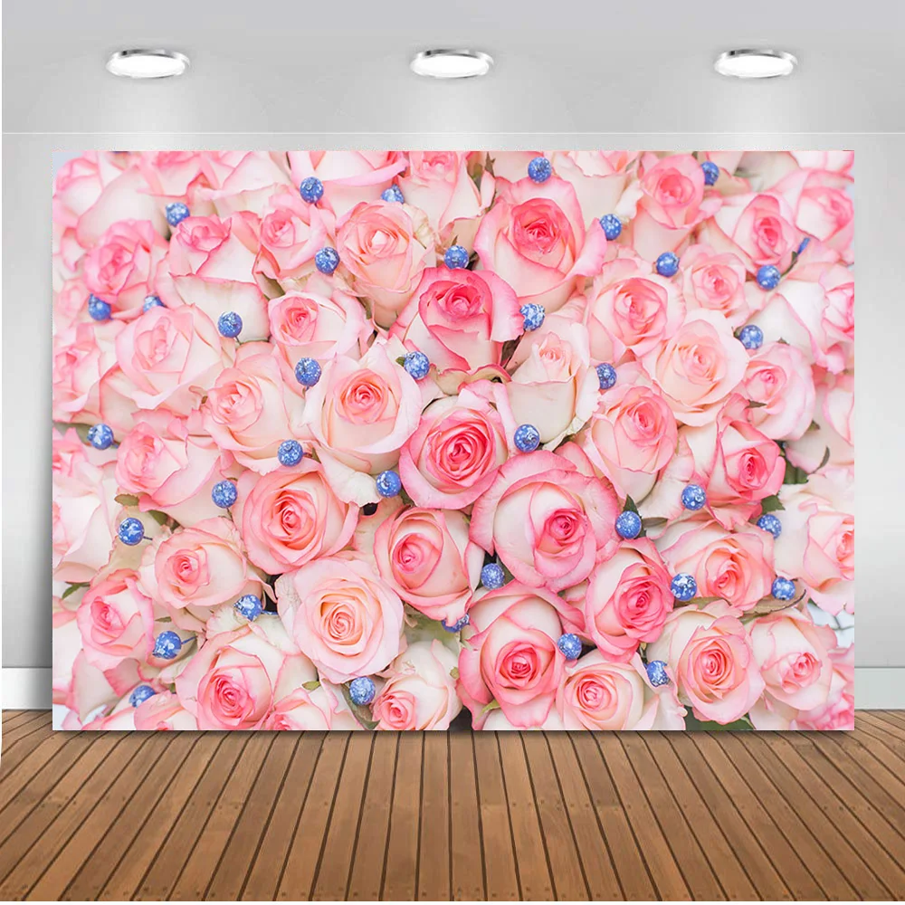 Pink Rose Photography Backdrop for Photo Studio Valentine's Day Bouquet Background Wedding Backdrops Bridal Shower Photobooth