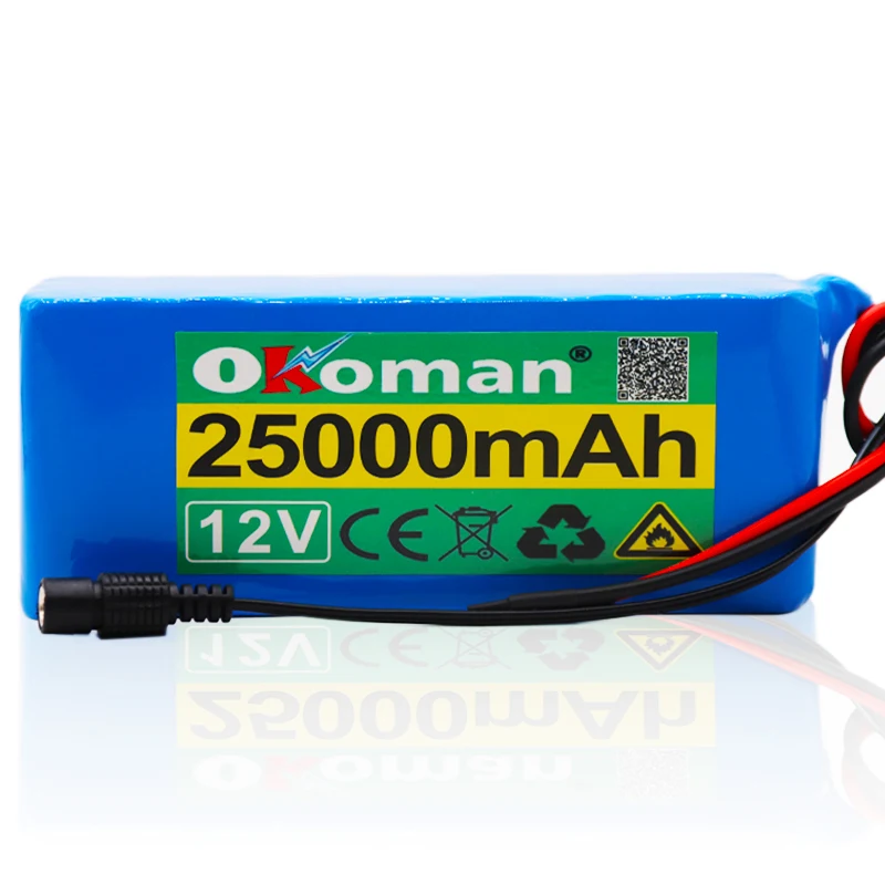 18650 аккумулятор 12v 25ah 18650 литиевая батарея Защитная плата 12v 25000mAh для инвертора шахтера свет с зарядным устройством