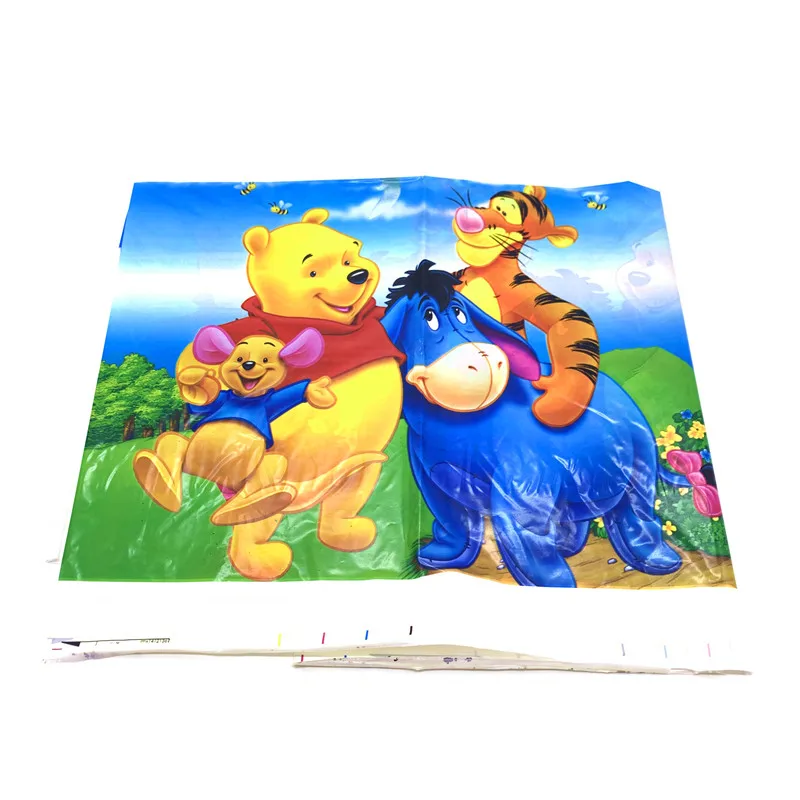 tablecloth-1pcs Disney Winnie The Pooh Theme Party Supplies Birthday Decorations Winnie The Pooh Baby Shower Party Bags Cup Plate Banner Straws - Цвет: tablecloth-1pcs