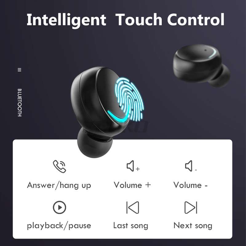 New F9 TWS Bluetooth 5 0 wireless headphones 2200mAh touch control Bluetooth earphone Waterproof sports Headset With Microphone