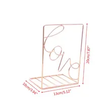 2 шт./пара креативные металлические книжные концы в форме любви настольная стойка-держатель для хранения блокнот-органайзер подставка 19QA