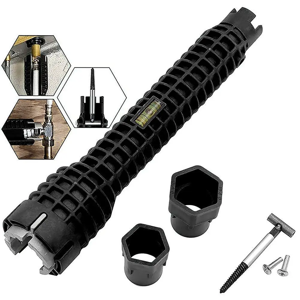 Sink Repair Wrench Flume Faucet Key Plumbing Pipe Wrench 8 In 1 Anti