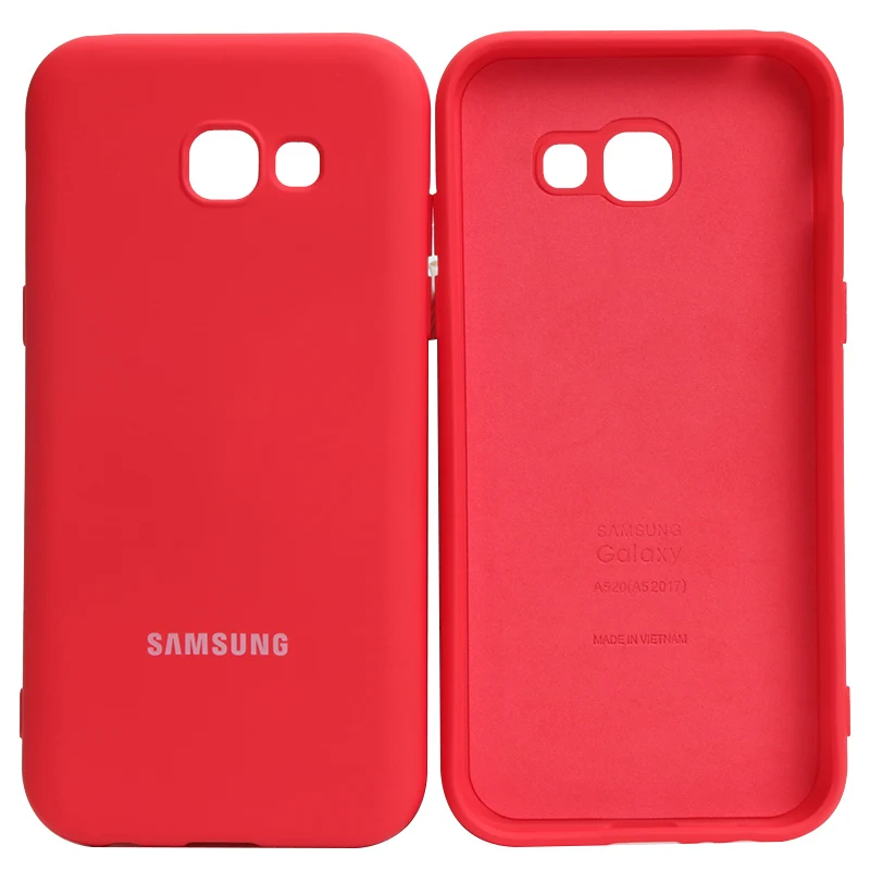 A520 2017 Case Samsung Galaxy A5 2017 A520 Silky Silicone Cover High Quality Soft-Touch Back Protective Shell A7 2017 A720 belt pouch for mobile phone