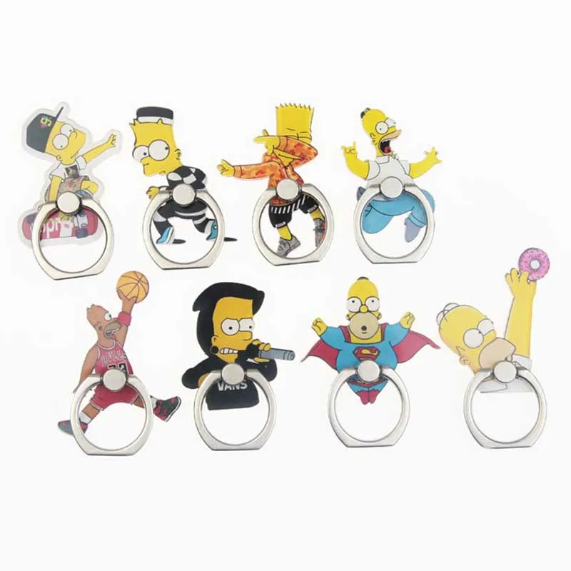 

Funny Simpson Universal Phone Ring Holder Mobile Phone Holder Stand Finger Ring Holder suporte celular For iPhone Samsung Table