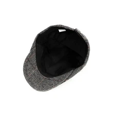 Берет унисекс головные уборы классический британский стиль плед Регулируемый солнцезащитный козырек шерстяная шляпа наружные головные уборы одежда аксессуары