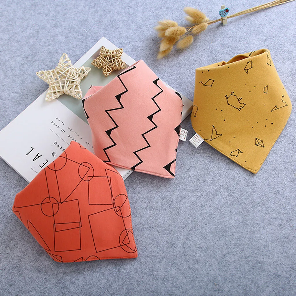 Baby saliva towel bib Baby Bibs Saliva Towel Baby Boys Girls Feeding   bib newborn cotton triangle scarf 3 pencil bears