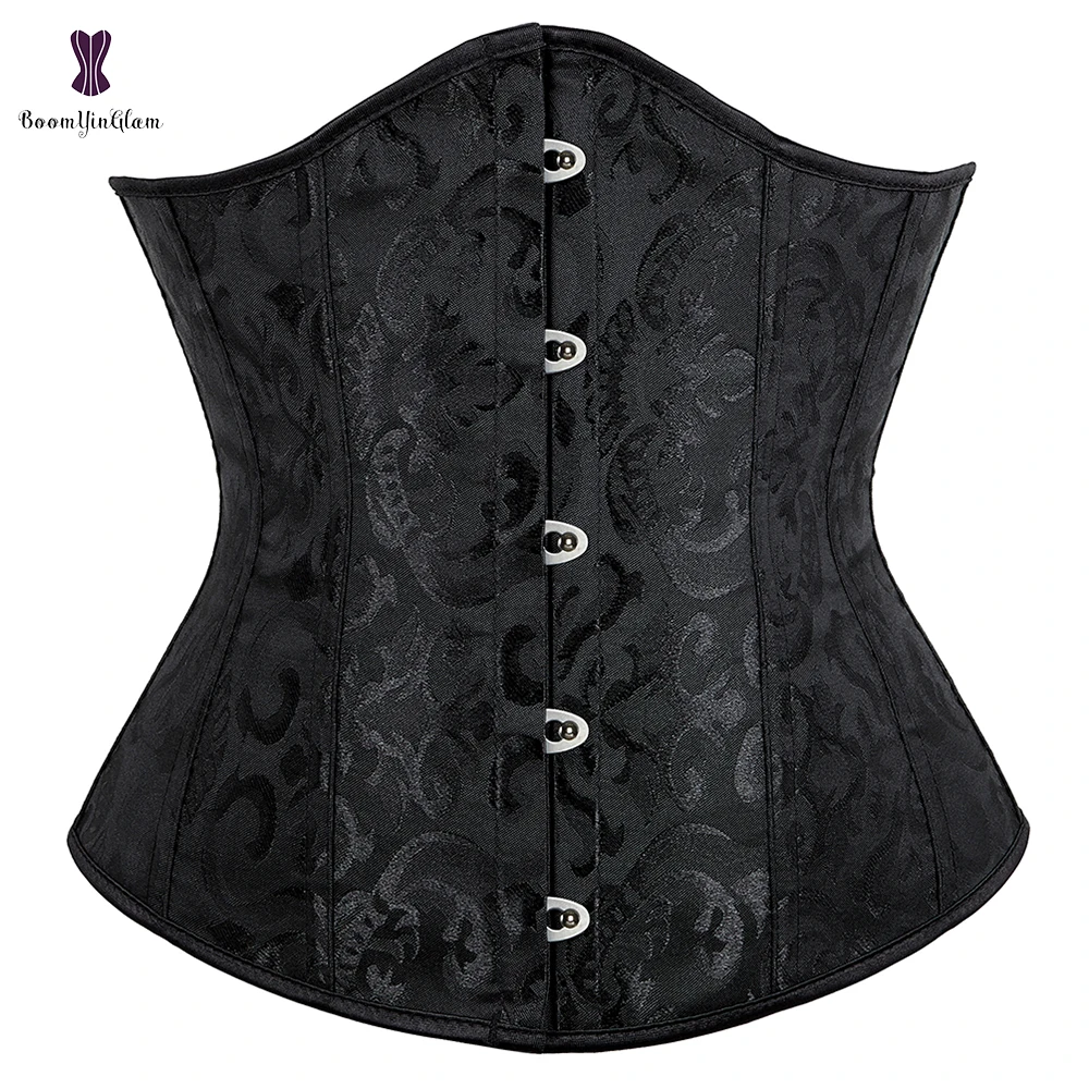 Wholesale Dropshipping Corset Underbust Waisttrainer Gothic Boned Chest Binder Gorset Sexy Femme Floral Plus Size Korsett Women