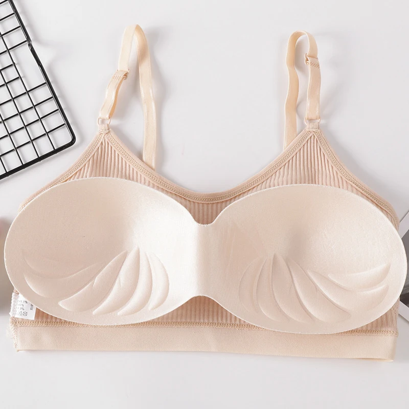 Women's Tube Top Beauty Back Thread Wrapped Chest Sports Bra Adjustable Strap With Chest Pad Gym Fitness Sleep Cotton Underwear women lingerie bra women tube tops