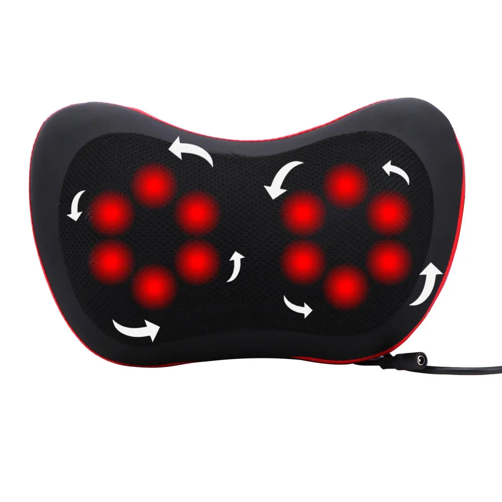 Electric Massage Pillow Neck Massager Vibration Shoulder Back Heating Kneading Infrared Shiatsu Cervical Spine Relax Therapy
