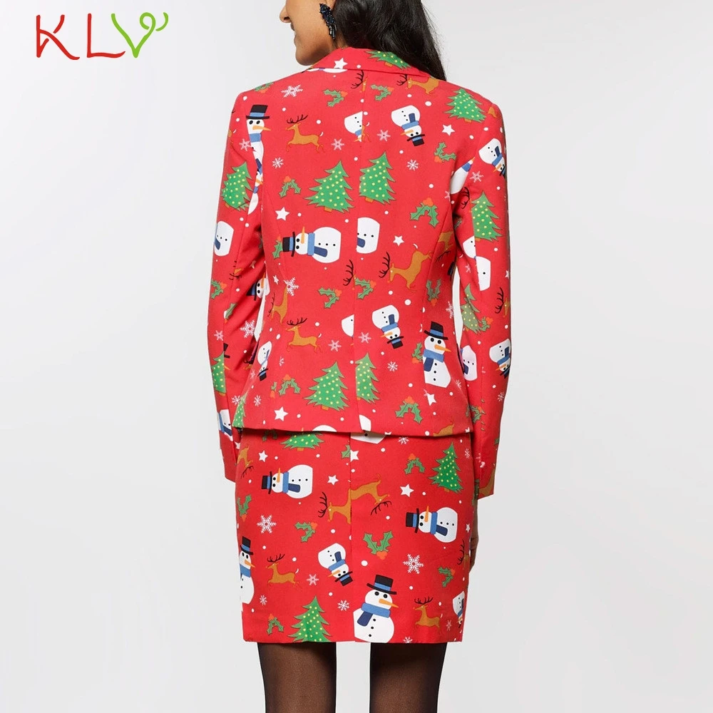 Christmas Two Piece Set Women Print Skirt Set Pink Suit Sexy Outfits Top And Skirt Fashion Femme Winter Festival Clothing 19Oct