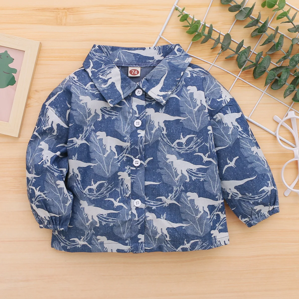 Cartoon Blouses and Shirts Dinosaur Print Baby Shirt Long Sleeve Infant Boys Blouse Tops camisas Toddler Boy Tee Shirts Clothing