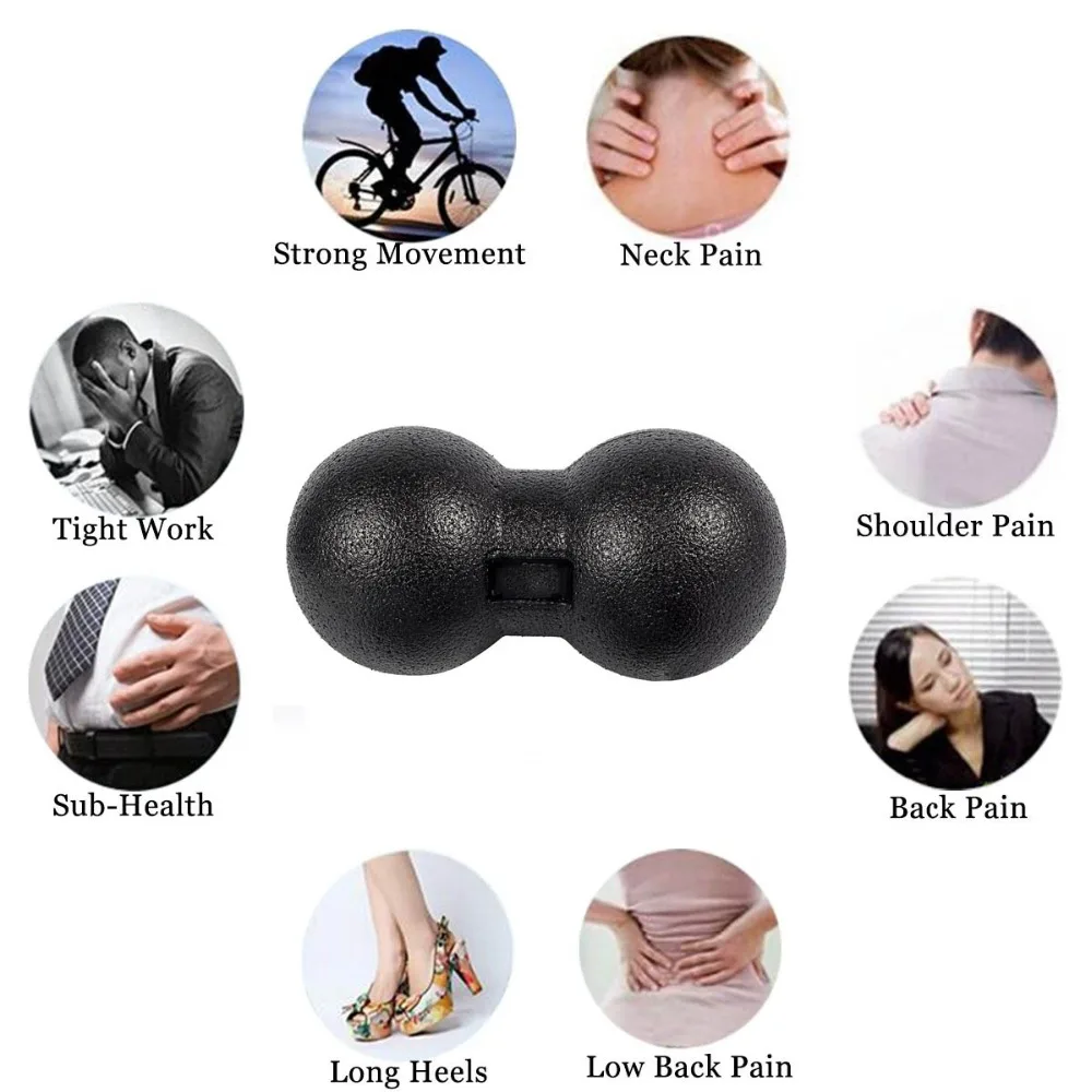 EPP Peanut Massage Ball Myofascial Release Fitness Massage Roller Trigger Point Therapy Double Lacrosse Yoga Ball Relax Exercise