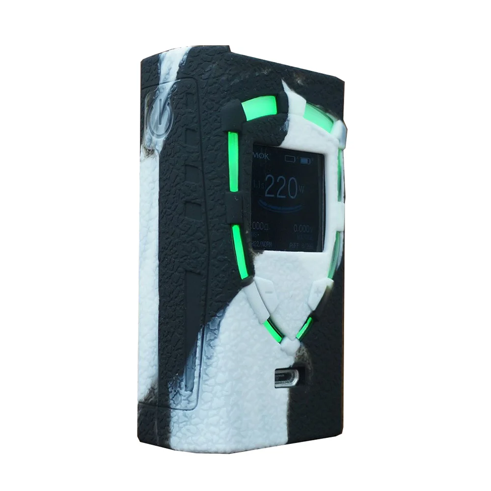 2 шт Smok Pro color 225 W MOD силиконовый чехол стикер и силиконовый чехол обертывание рукава гель Fit Smok Procolor 225 W коробка мод - Цвет: Black white