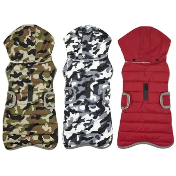 

Warm Winter Dog Clothes Outfit Dog Coat for Small Medium Large Dog Windproof Hoodies Pet Clothing Fleece Lined Puppy Jacket