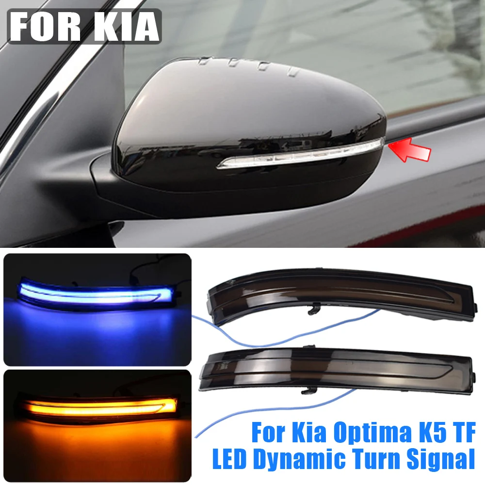 

2pcs LED Dynamic Turn Signal Light Flowing Water Blinker Flashing Light For Kia Optima K5 TF 2011 2012 2013 2014 2015