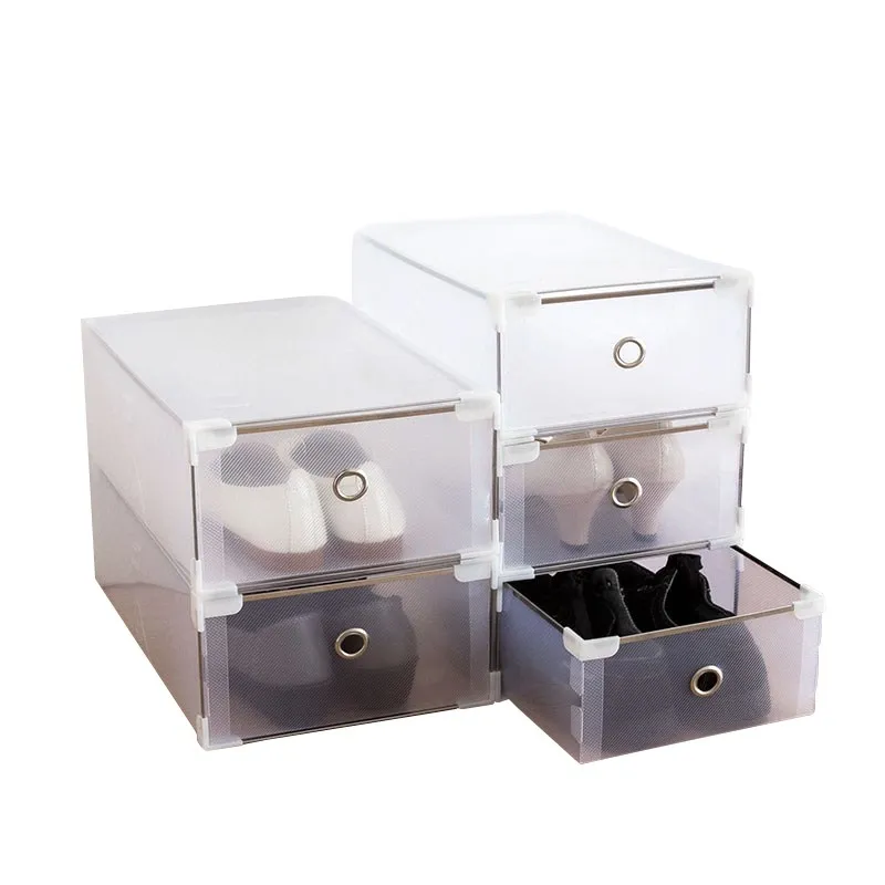 DIY утолщенная пластиковая коробка для обуви, полупрозрачная многофункциональная Пыленепроницаемая комбинация ящиков, коробки для хранения обуви для мужчин/женщин