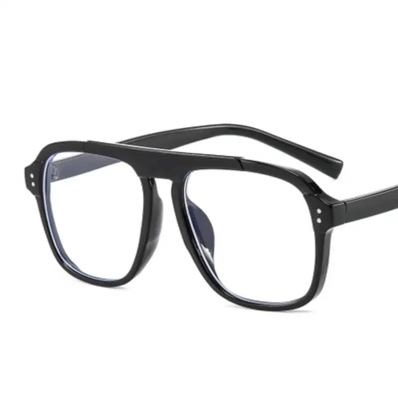 

New Trendy Square Anti Blue Light Glasses For Women 2021 Brand Large Frame Eyewears Men Fashion Transparent Eyeglasses Unisex