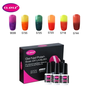 

CLAVUZ 8ml 6Pcs Set Change UV Nail Gel Polish Semi Permanent UV LED Lamp Sale Lucky Gel Varnish Gellak Enamel Hybrid Box Gift