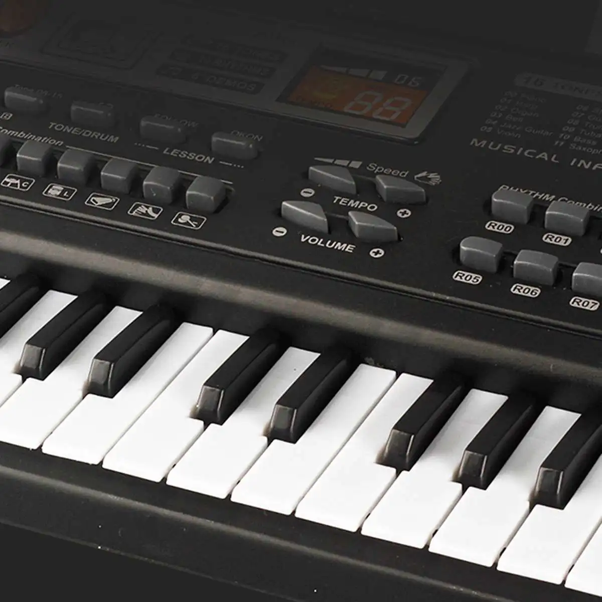 61 Ключ USB/US/EU вилка Цифровая музыка фортепиано с электронной клавиатурой с микрофоном пластиковый черный Ранний Образовательный инструмент подарок для детей