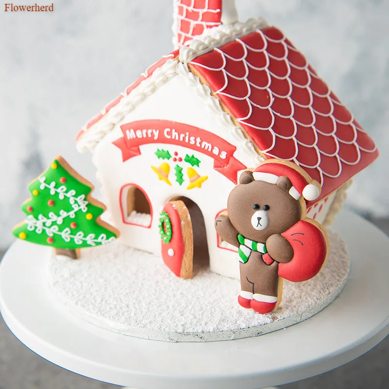 Новые 3D Рождественские пряники, снежный дом, формочки для печенья, инструменты для резки печенья, набор для печенья, формочки для выпечки