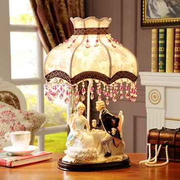 

Home Decor Accessories Ceramic Table Lamp Gentleman Statue Sitting On A Stool Hold Flowers To Lady Lamp For Bedside Living Room