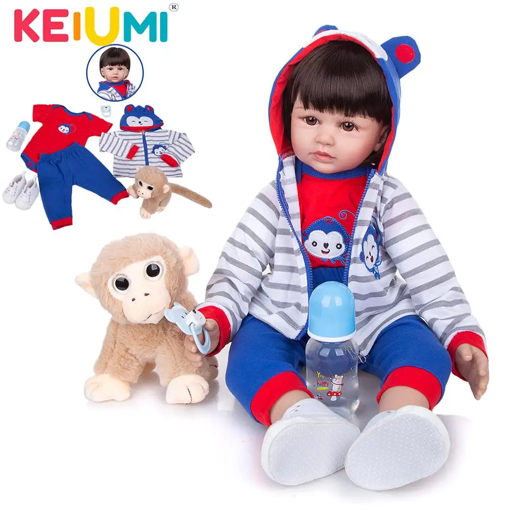 

KEIUMI 24 Inch Princess Doll 60 cm Reborn Baby Soft Silicone Lovely Cloth Body Reborn Babies Doll For Children Birthday Gifts