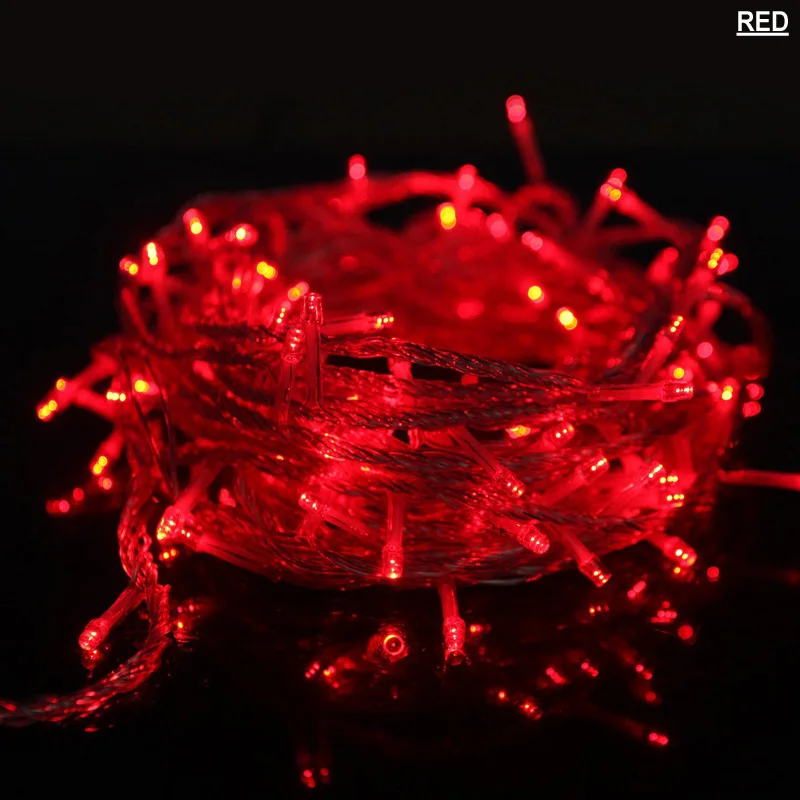 10 м/20 м возможностью погружения на глубину до 30 м 50 м светодиодный светящиеся гирлянды светильник для патио рождественское свадебное украшение AC220V и 110V Водонепроницаемый открытый светильник - Испускаемый цвет: Красный