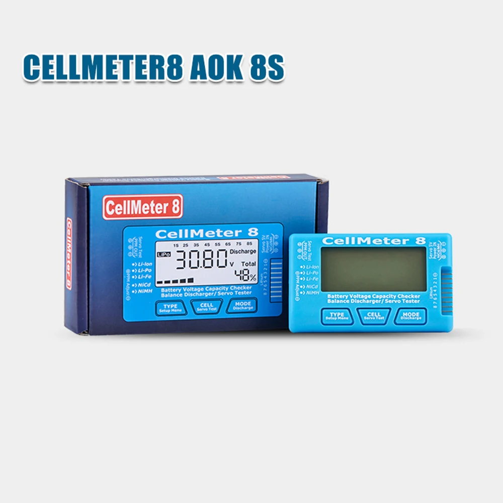 

RC Servo Tester Cellmeter 8 AOK 8S Lipo Battery Discharger Narrowband Steering Servo ESC Tester with Backlight