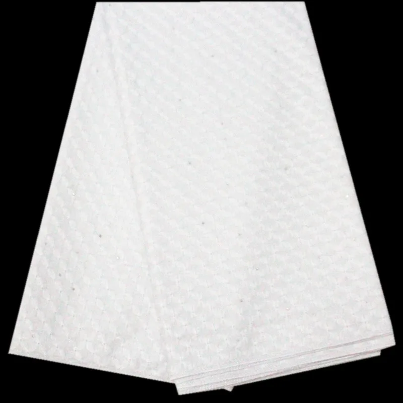 1 African Polish Lace Fabrics High Quality Nigerian Men Clothes Lace Fabric White Swiss Dry Polish Lace Fabric 5 Yards DG411 - Цвет: 1