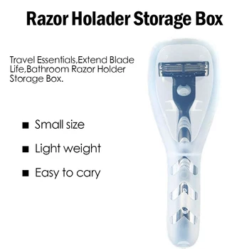 

1Pc Men Razor Box Shaving Machine Accessories Storage Travel Portable Trimmer Box Case For Razors (Not include) Accessories