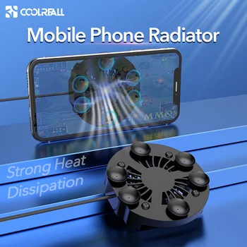 

Coolreall Mobile Phone Radiator Gaming Universal Phone Cooler Adjustable Portable Fan Holder Heat Sink For iPhone Samsung Huawei